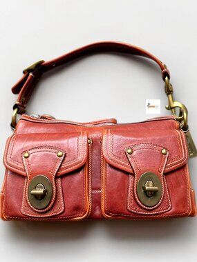 Coach Whiskey Brown Vegetable Tanned Legacy Double Turnlock Satchel Bag 10328P